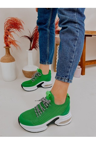 Erva'nın Butiği Çimen Yeşil Triko Jack Kadın Sneakers-3104 Haki Yeşil Triko