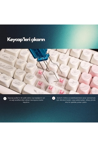 Klasse Keycap Ve Switch Puller, 2'si 1 Arada Klavye Tuş Ve Switch Sökme Aparatı Light