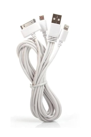 3in1 Çoklu Şarj Kablosu Micro Usb 8pin Lightning Uyumlu