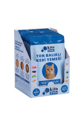 Kito Fresh Ton Balıklı Kedi Yemeği %100 Taze İçerikli Mama 80 G X 8 Adet