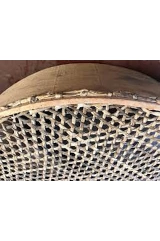 Kalbur Keçi Derisinden 40x40x10 CM Geniş Gözenekli Halbur Elek Kahverengi