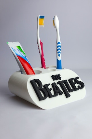 Beatles - Dekoratif Diş Fırçalık Beyaz