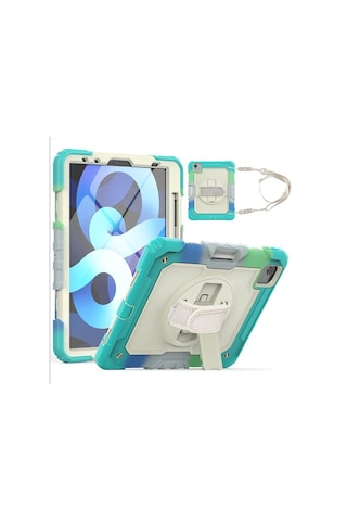 Apple Uyumlu iPad Air 5 10.9" 2022 M1 Kılıf Renkli Strap Zırh Case A2588