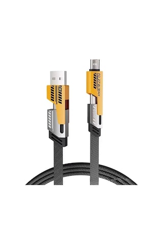 4 Ü 1 Arada 65w Hızlı Şarj Kablosu Usb Ve Type-c Girişli, Örgülü Dayanıklı Belirtilmemis