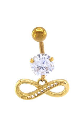 Ferizz Altın Kaplama Zirkon Taşlı Sonsuzluk Piercing Prc-127 Altın