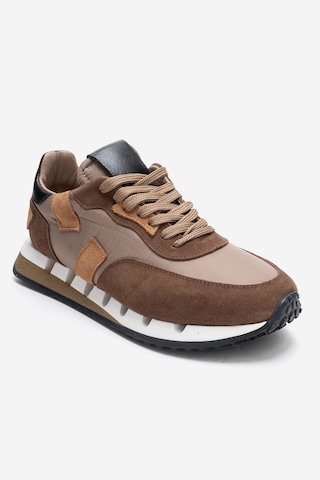 Luvishoes Vıan Bej Kahverengi Hakiki Deri Kadın Spor Ayakkabı Kahverengi - Bej
