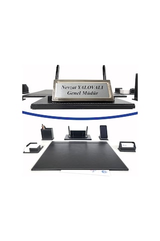 Prozenis Karasu Metal İsimlikli Deri Sümen Takımı 6 Parça