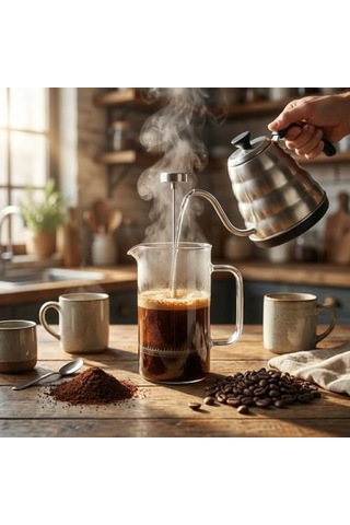 350 Ml Borosilikat Cam Termisil French Press Dayanıklı Cam Çay & Filtre Kahve Demleme, Bitki Çayı, Kahve Pr Diğer
