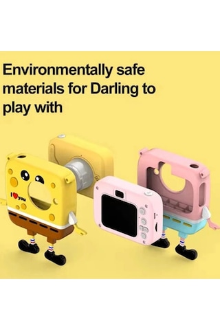 Sünger Bob Tasarımlı Yeni Nesil Çocuk Fotoğraf Makinesi Çift