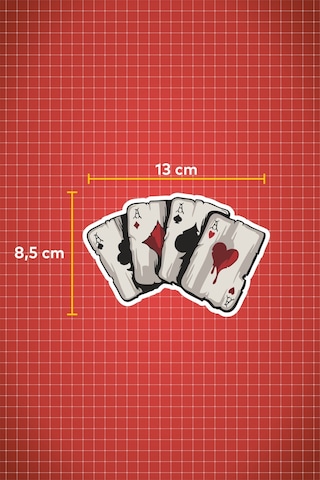 13 X 8,5 Cm Poker Kağıdı Full As Sticker Motor Araba Kask Laptop Sticker