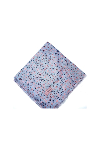 Saçaklı Pamuk Tülbent - 05504 - 95 X 95 / Gri,somon - 06 Gri,somon - 06