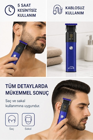 Ac-77 Titanyum Seramik Bıçaklı Profesyonel Sakal Ense Tıraş Makinesi