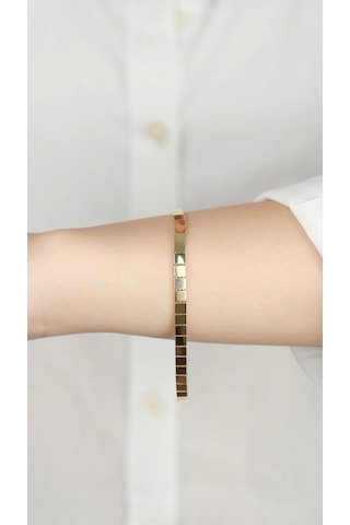 Arpaş 14 Ayar Altın Kareli Sade Bileklik 911 Gold Sarı Altın