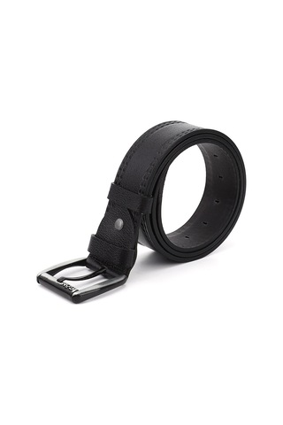 Gönderi R Siyah Hakiki Deri 4,5 Cm Dikişli Kot Kemeri Siyah