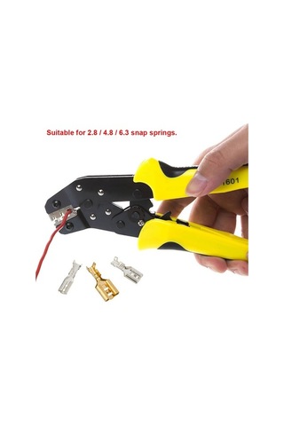 Besthome1 Jx-1601 Elektrikçi Ratchet Kısa Lç Pensi 0.14-1.5mm² İzolasyon Termi Nal Soğuk Pres Aleti Siyah-sarı 50 Çeli K+pvc Vh