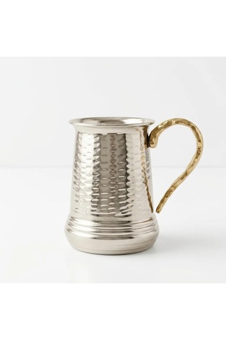 Aura Copper Bakır Bardak/kupa 400 Ml Kalaylı El İşlemeli Tekli/6'lı Bakır - Gold