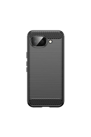 Microcase Google Pixel 10a İle Uyumlu Brushed Carbon Fiber Silikon Kılıf - Siyah Al3332