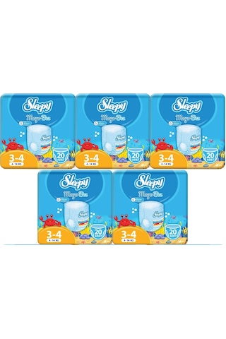 Sleepy Mayo Bebek Bezi 3-4 Numara Maxi 100 Adet 5'li