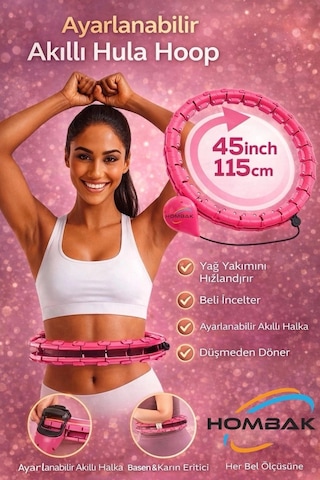 Ayarlanabilir Akıllı Hula Hoop Bel İnceletme Egzersiz Çemberi Kırmızı 24 Parça Fitness Çok Renkli
