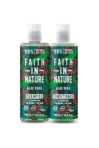 Faith In Nature Doğal Aloe Vera Yenileyici Şampuan + Saç Kremi 2 x 400 ML