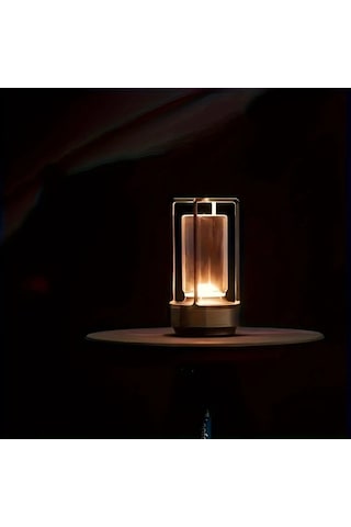 Honeybeeshop Gümüş 3285 Çok Yönlü Parlaklık Modern Mat Metal Kristal Masa Lambası Dokunmatik Kontrollü Şarj Edilebilir Led Işık Vintage Haç Tasarımı Taşınabilir Enerji Tasarruflu Ahşap