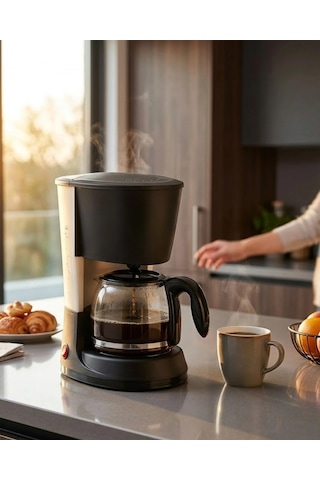12 Fincan Filtre Kahve Makinesi 1.2 Litre Damlatmaz Sistem Kahve Makinesi çok renkli