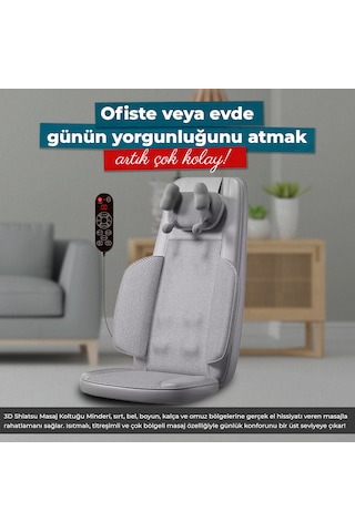 Rlx50 3d Shiatsu Masaj Koltuğu Isıtmalı, Titreşimli, Masaj Cihazı Gri