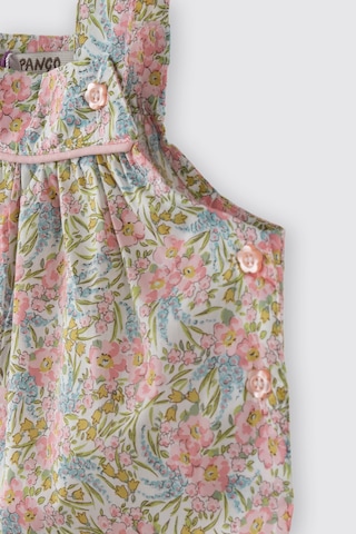 Panço Liberty Kumaş Çiçek Desenli Kız Bebek Salopet Pembe