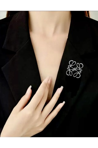 Especailly For You Loewe Tarzında Şık Kadın Broş 296639715 Gri