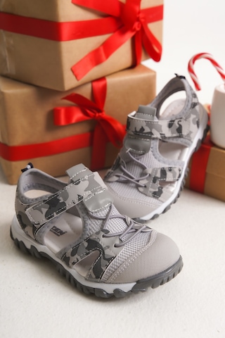 Çinçon Günlük Ortopedik Erkek Çocuk Sandalet Ayakkabı Füme