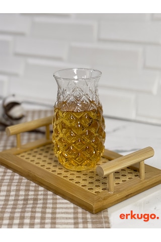 Vakumlu Bambu Kapaklı Isıya Dayanıklı Borosilikat Cam Süzgeçli De Şeffaf