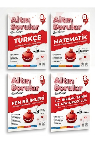 Nartest Yayınları 8.sınıf Altın Sorular İleri Seviye Türkçe-matematik-fen Bilimleri-inkılap Tarihi Seti 4 Kitap