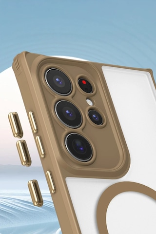 Samsung Galaxy S25 Ultra Uyumlu Manyetik Magsafe Destekli Askı Aparatlı Darbe Emici Kılıf Lacivert