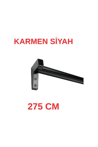 Karmen Ahşap Başlıklı İki Kanallı Dekoratif Ray Siyah 275 Cm Siyah