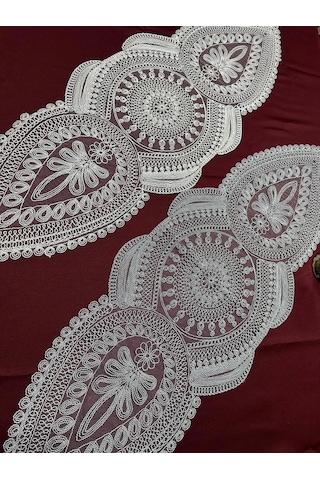 Nivemeshome Gri İşlemeli Runner Gri