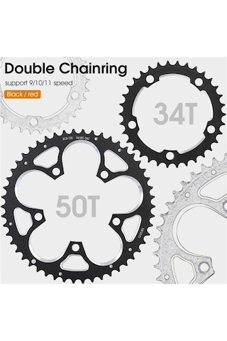 Ebitda West Bıkıng 34-50t Yol Bisikleti Yarış Katlanır Zincir Tekerleği Siyah Siyah