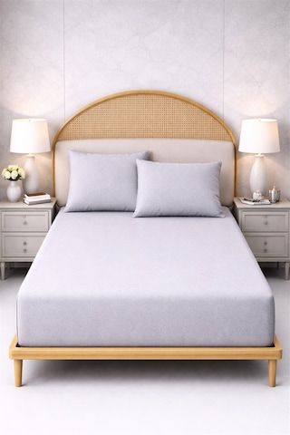 More Home Çift Kişilik Çarşaf Seti + Yastık Kılıfı Gri