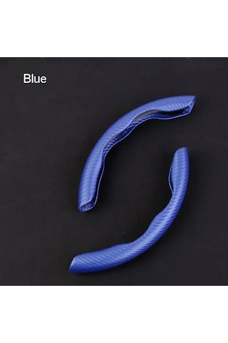 Ayrılmış Yarım Karbon Araba Direksiyon Kapağı Kaymaz Direksiyon Kapağı Sky Blue Mavi