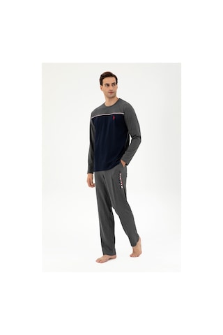 U.s. Polo Assn. Erkek Antrasit Melanj Pijama Takım 50301719-vr081 Antrasit Melanj