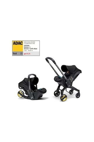 Doona İ Bebek Arabasına Dönüşen Tekerlekli Gr 0 Ana Kucağı Oto Koltuğu Black