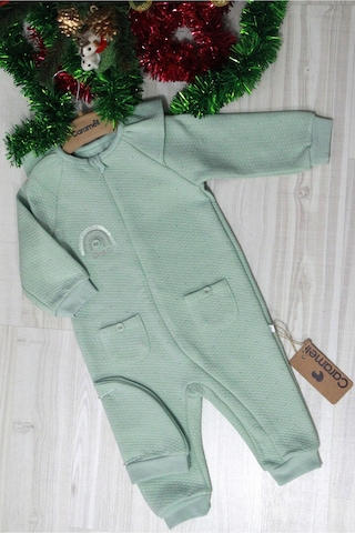 Caramell Barbosa Kız Bebek Trend Tulum %100 Pamuklu 0-3 Ay /3-6 Ay Patikli & 6-9 Ay / 9-12 Ay Patiksiz Sonbahar-kış Yeşil