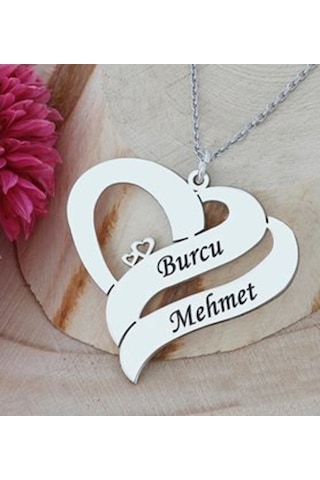 Çift Kalpli Iki Isimli Hediyelik Gümüş Kolye 437792234 Çift Kalpli Iki Isimli Hediyelik Gümüş Kolye 437792234