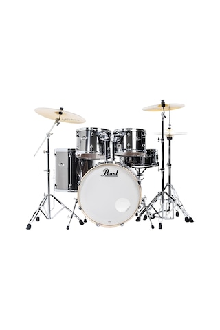 Pearl Exx725br/c21 Export Exx Smokey Chrome 5 Parça 22b/12t/13t/16f/14s Aksamlı Ve Zilli Akustik Davul Seti