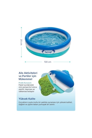 Heykida Swim Safe Şişme Çember Havuz 100x25cm Mavi
