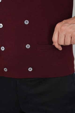 Bisse Bordo Kruvaze Yün Erkek Yelek Tryl24k24202 D25 Bordo