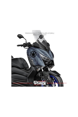 Yamaha Xmax Yıldız Sticker Yan Grenaj Desen İkili Sticker Siyah