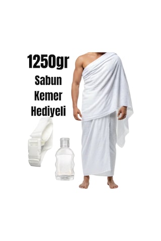 Hac İhramı 1250gr %100 Pamuk Kemer Ve Kokusuz Sabun Beyaz Hac İhramı 1250gr %100 Pamuk Kemer Ve Kokusuz Sabun Beyaz