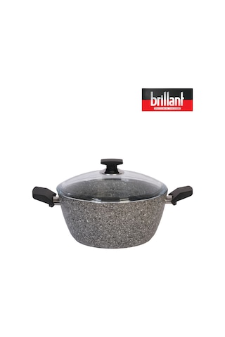 Brillant Lüks Granit Derin Tencere 24 Cm Yanmaz Yapışmaz Tencere