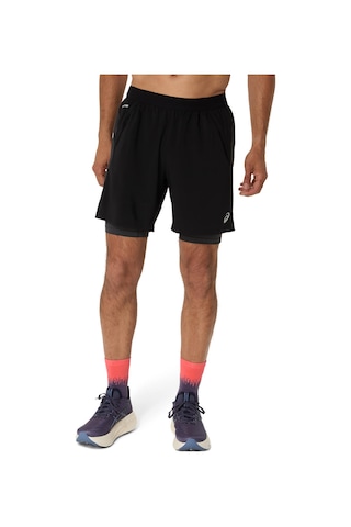 Asics Road 2n1 7ın Short Erkek Siyah Gri Şort 2011d246-001 Siyah