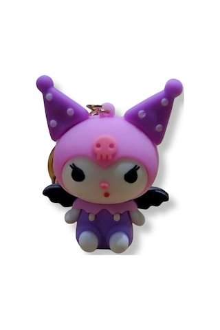 Kuromi V2 Premium 3d Figürlü Klasik Siyah Bilek Kayışlı Anahtarlık - 1 Adet